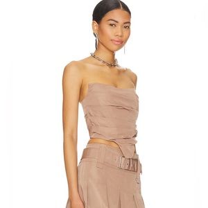REVOLVE Ariella Corset Top in Khaki Brown
h:ours
